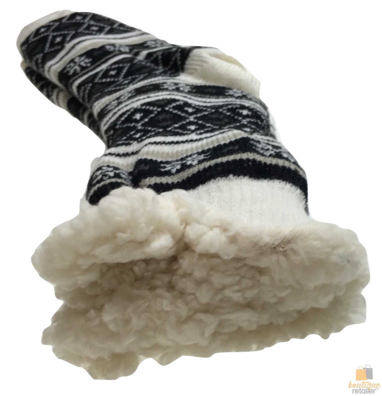 1 Pair Ladies Thick Fur Bed Socks Womens Soft Work Fluffy Slipper Non Slip - One Size 9