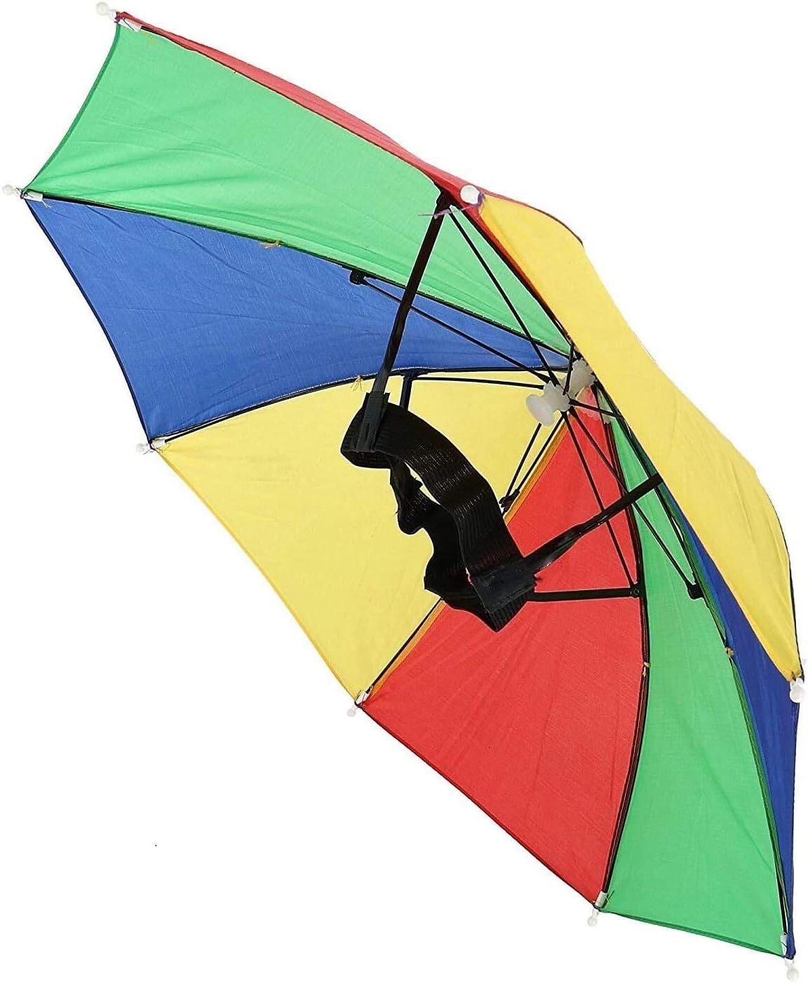 RAINBOW UMBRELLA HAT Rain Novelty Cap Costume Outdoor Camping Beach Fishing 4