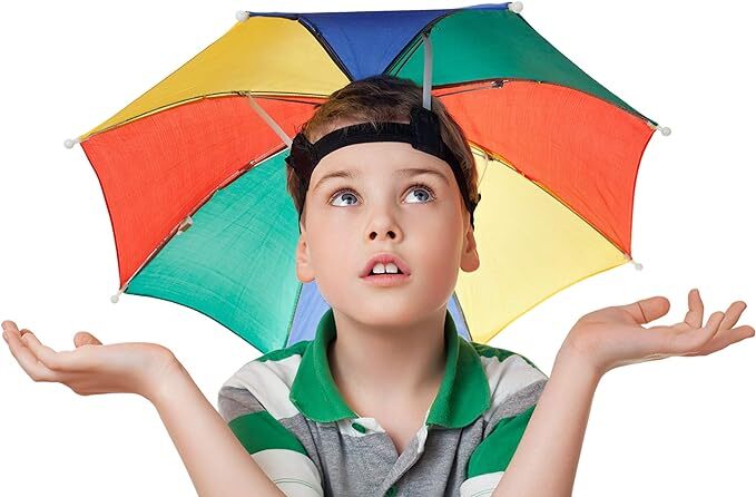 RAINBOW UMBRELLA HAT Rain Novelty Cap Costume Outdoor Camping Beach Fishing 6