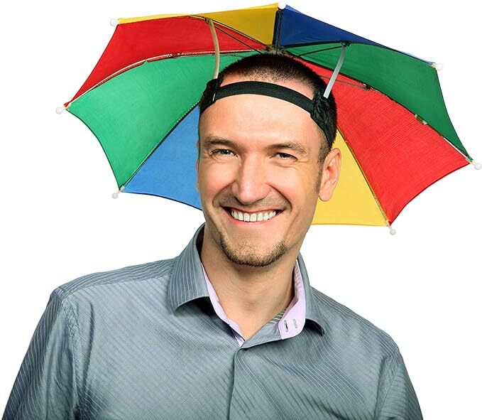 RAINBOW UMBRELLA HAT Rain Novelty Cap Costume Outdoor Camping Beach Fishing 7