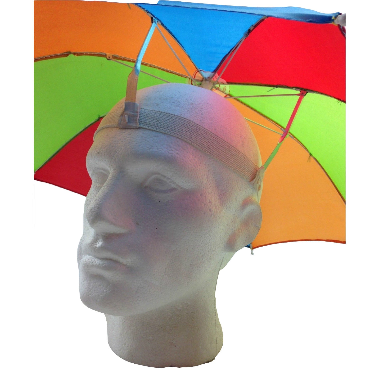 2x RAINBOW UMBRELLA HAT Rain Beach Sun Rain Cap Costume Camping Fishing Hunting 3