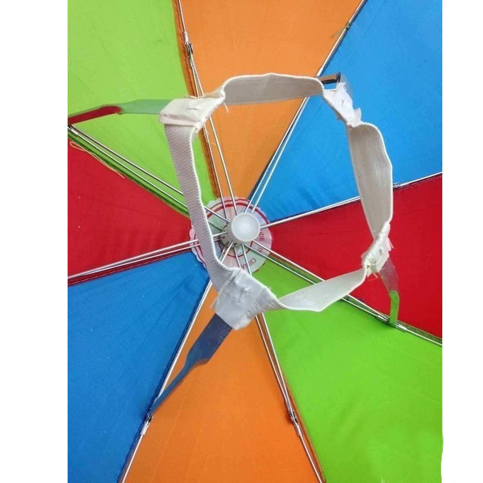 2x RAINBOW UMBRELLA HAT Rain Beach Sun Rain Cap Costume Camping Fishing Hunting 4