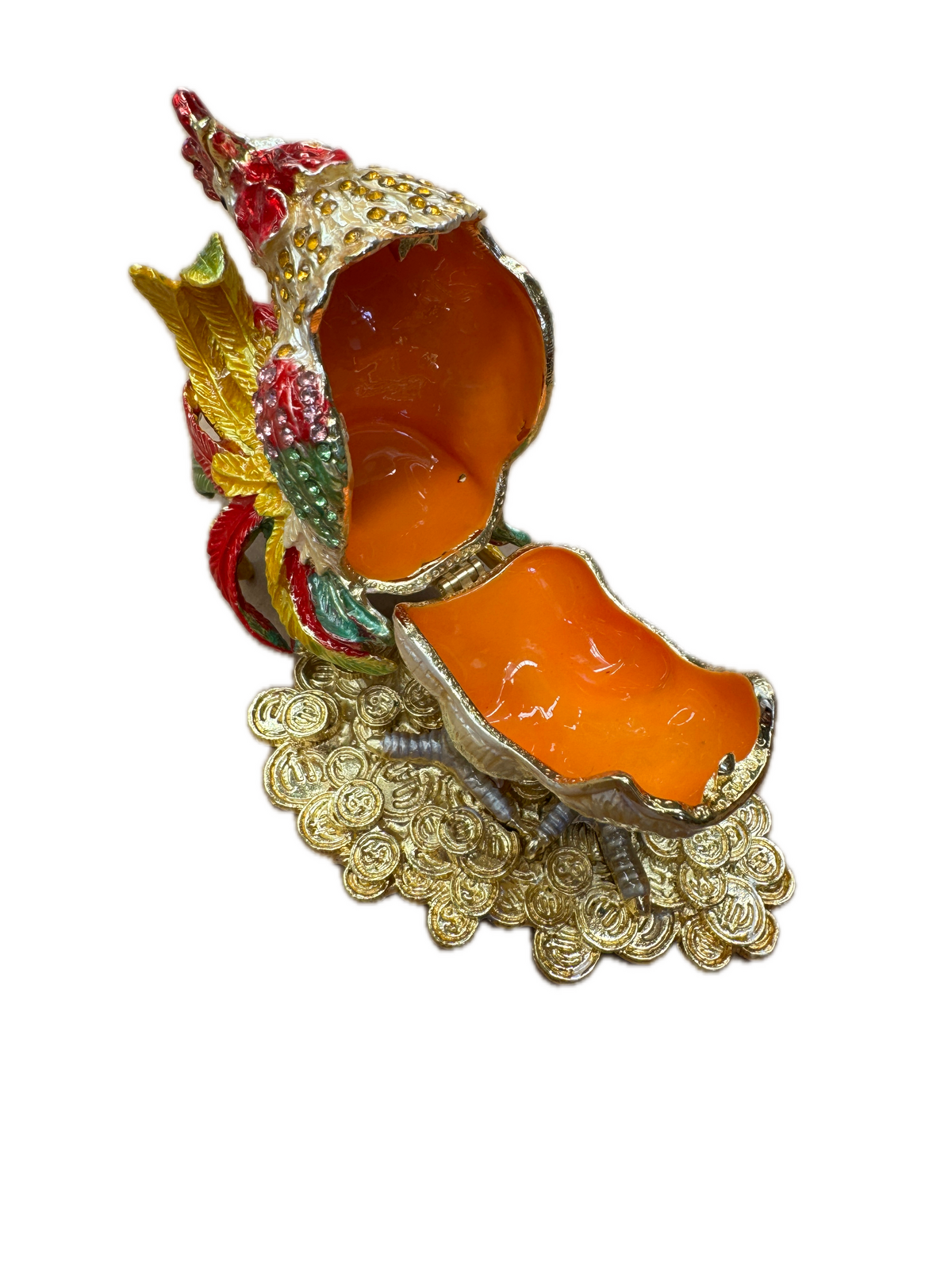 ROOSTER TRINKET JEWELLERY BOX Figurine Home Decor Ornament Chicken Jewelled 5