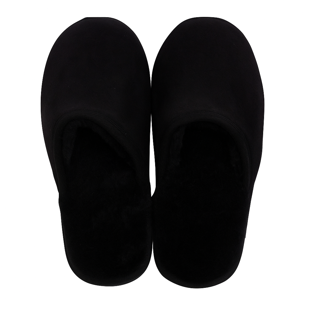 Sheepskin Wool Mens Slippers Scuffs Slip On Winter Ugg Slippers in Black - 8 4