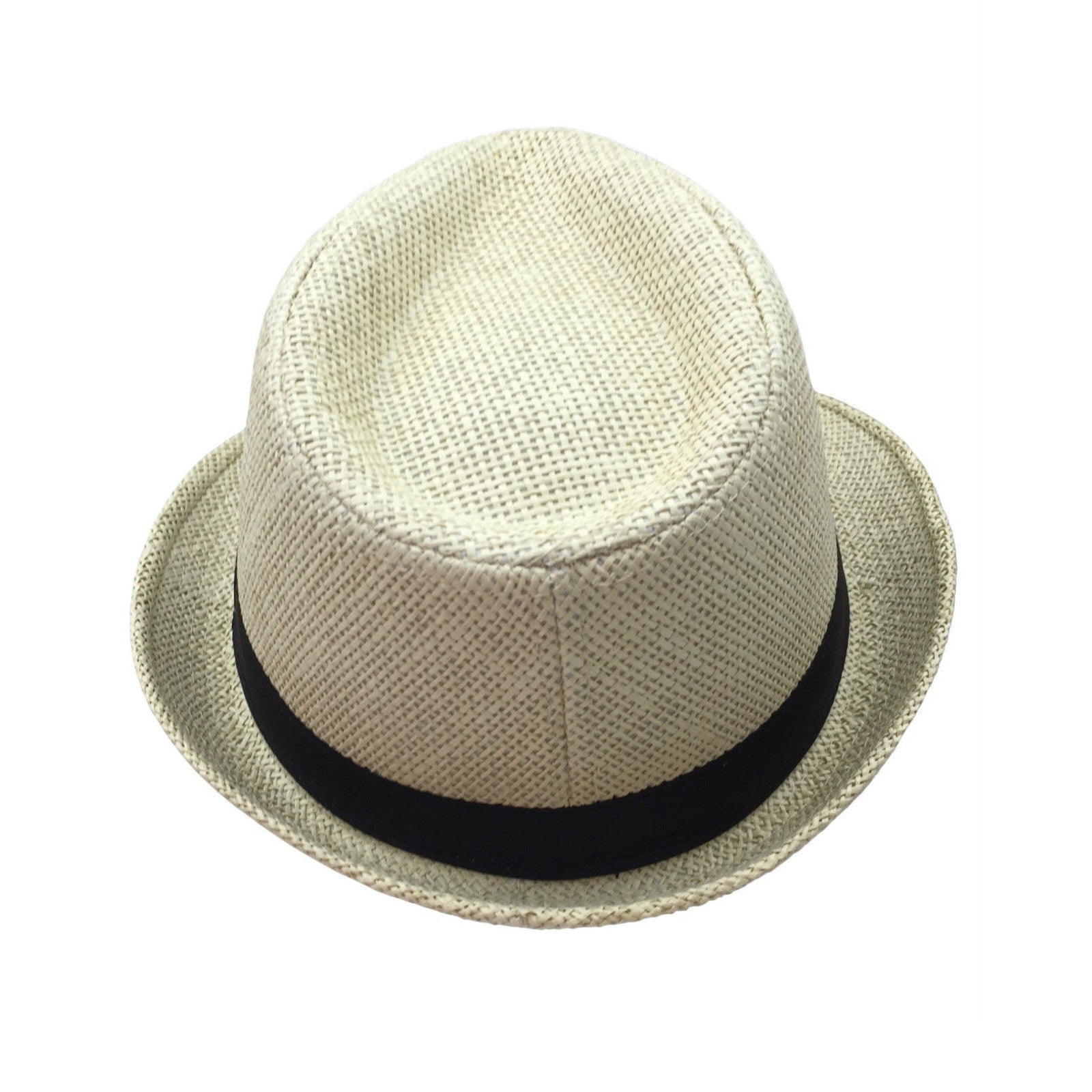 TRILBY HAT Fedora 100% Paper Straw Plain Party Costume Detective Gangster Cap 3