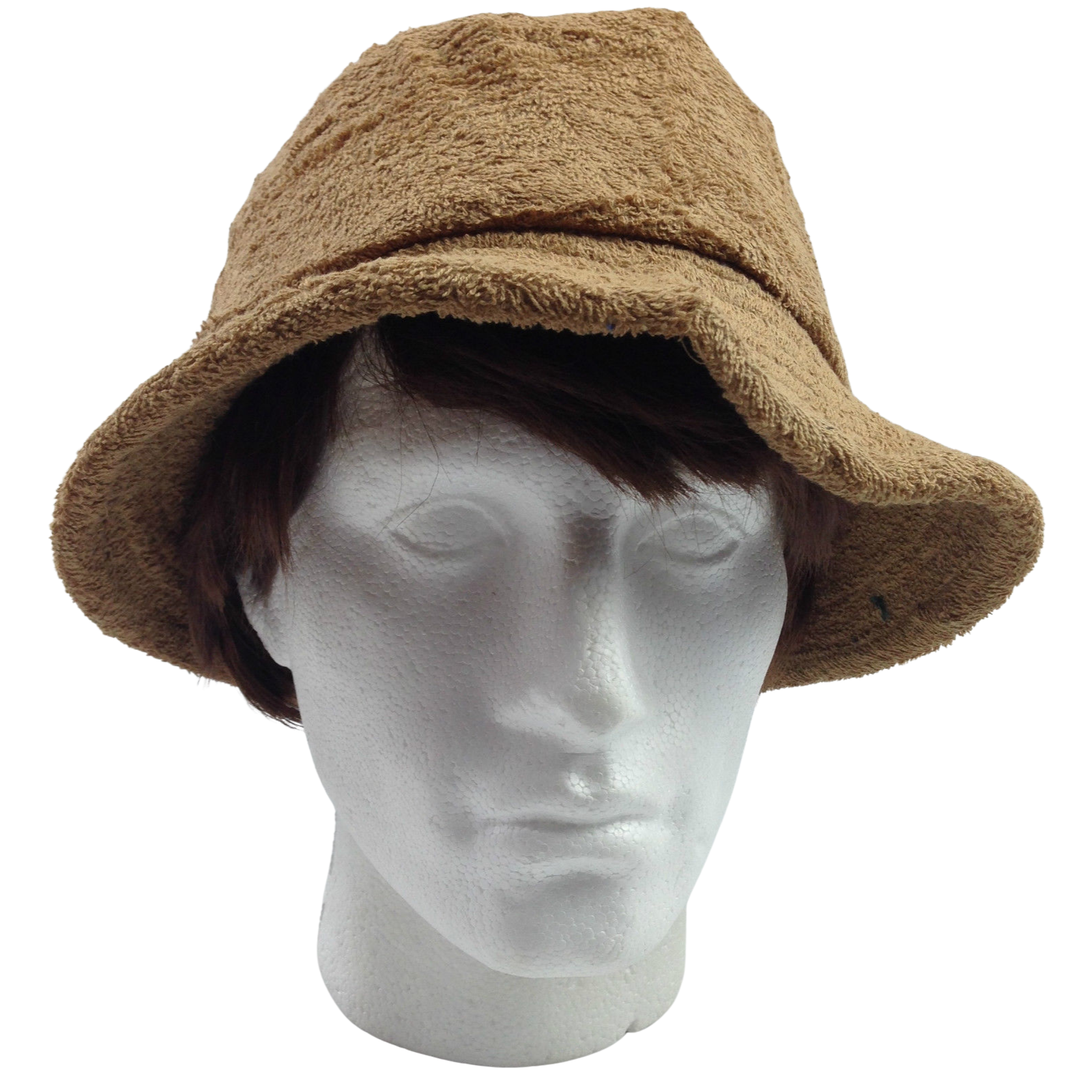 Terry Towelling BUCKET HAT Daggy Fishing Camping Lad Cap Retro  100% COTTON - Tan Brown - X-Large 4