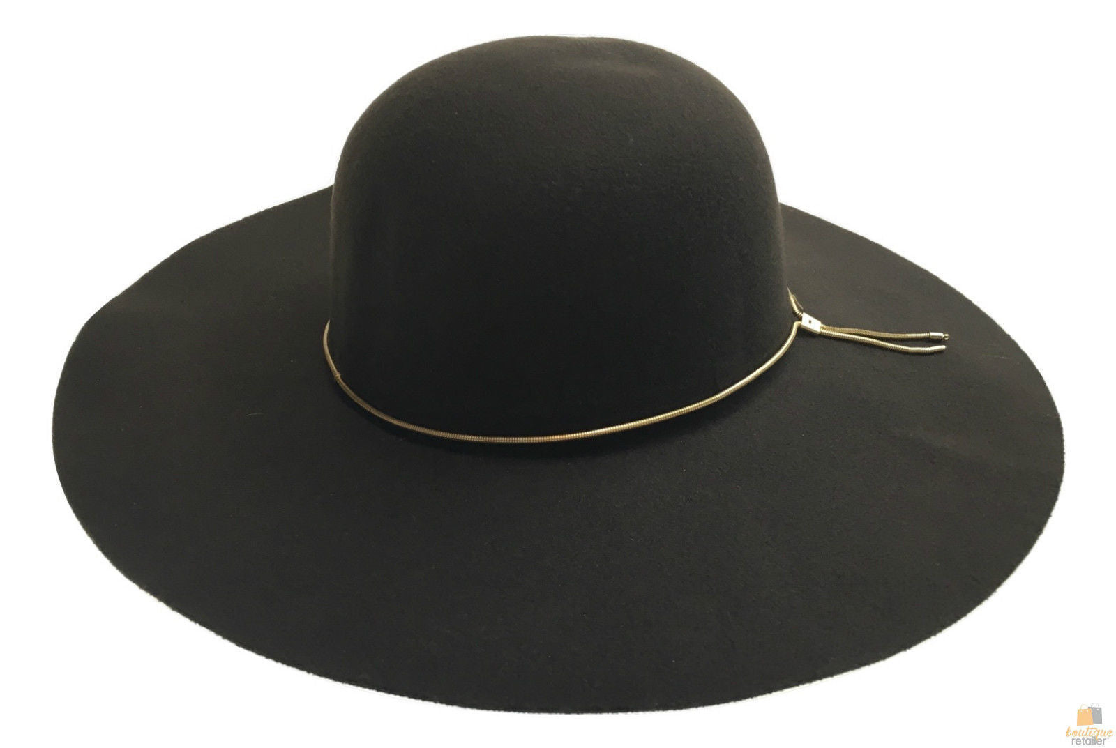 Wide Brim Felt Hat Floppy Vintage Fedora Bowler Cloche Ladies Fashion Cap - Brown - One Size