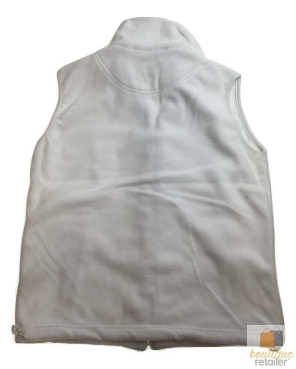WHITE POLAR FLEECE VEST Thick Casual Wear Warm Winter Plain Fleecy Jacket - White - X-Small 3