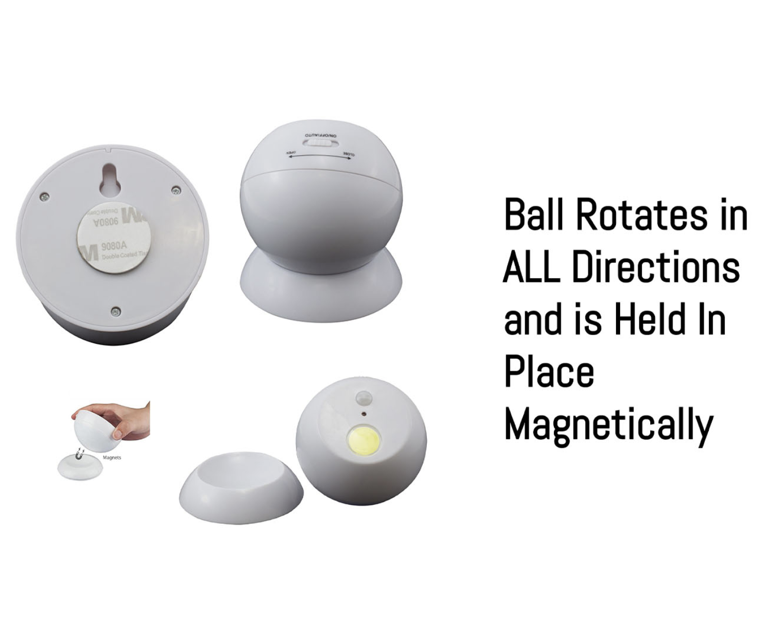 Brillar Motion Activated Swivel Ball Light - White 3