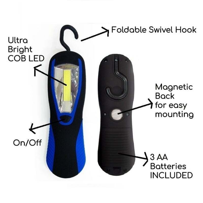 Ultra Bright Work Light with COB LED Technology Convenient Swivel Hook Magnetic Back for Easy Mounting 3