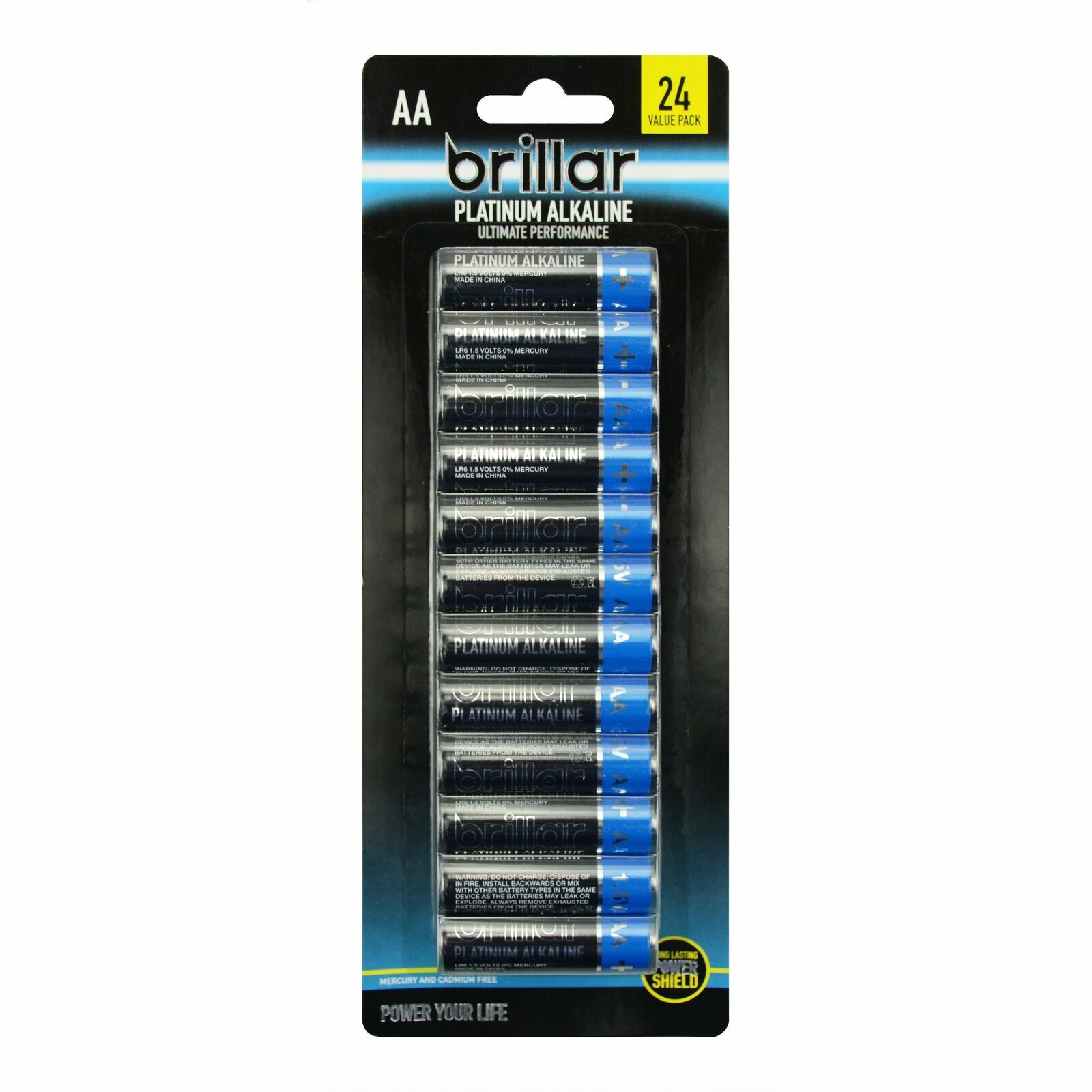 1 Pack of 24 Brillar AA Platinum Alkaline Batteries Long Lasting Power Home 3