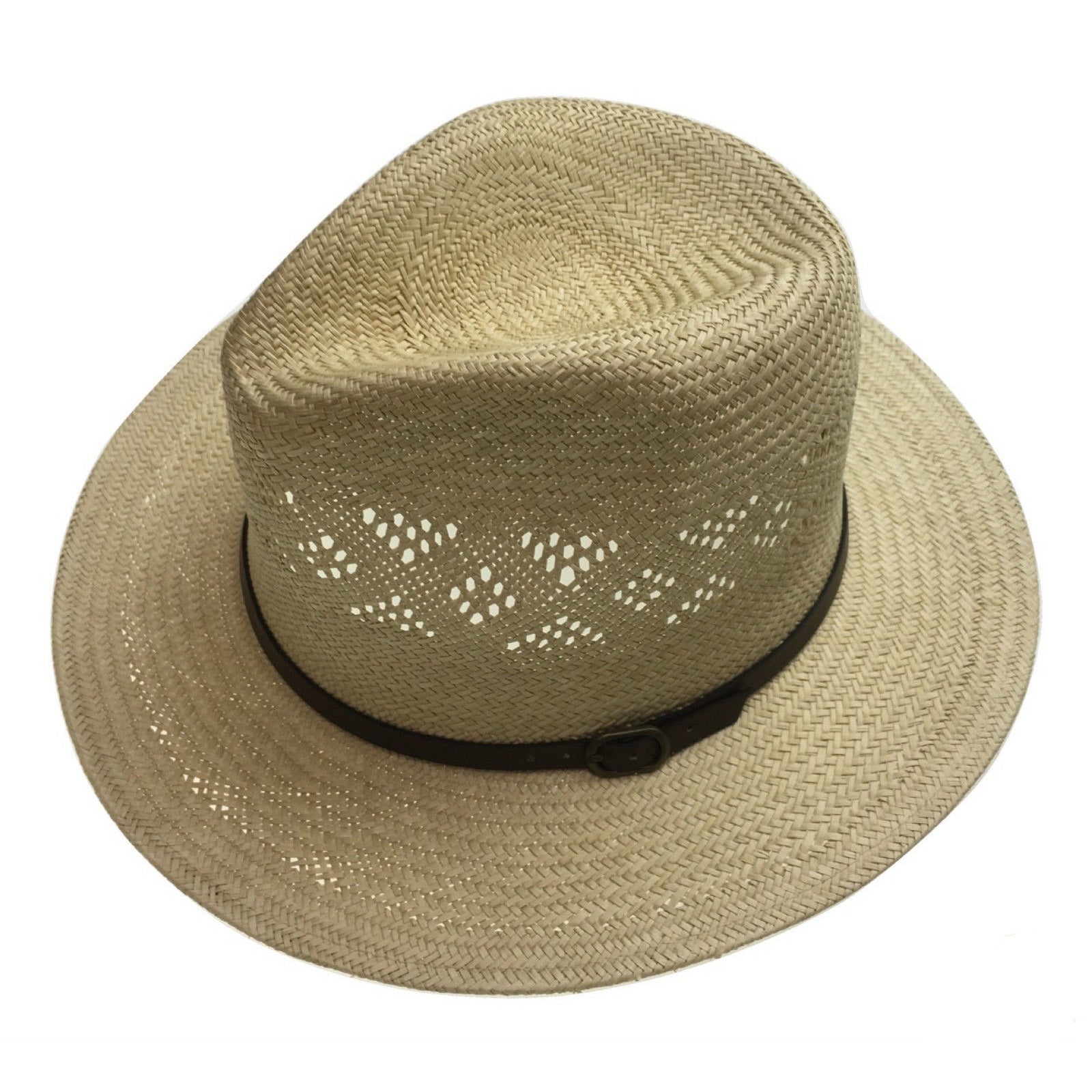 Natural STRAW PANAMA HAT FEDORA Summer Trilby Sun Summer Cap BR108 - 58cm 4