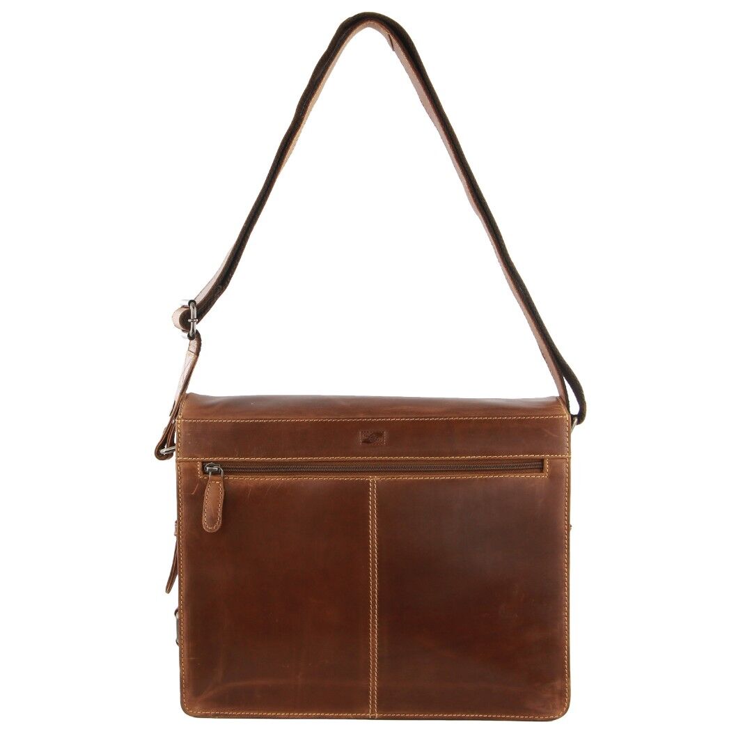 Billy The Kid Mens Genuine Leather Shoulder Bag Western in Cognac 3