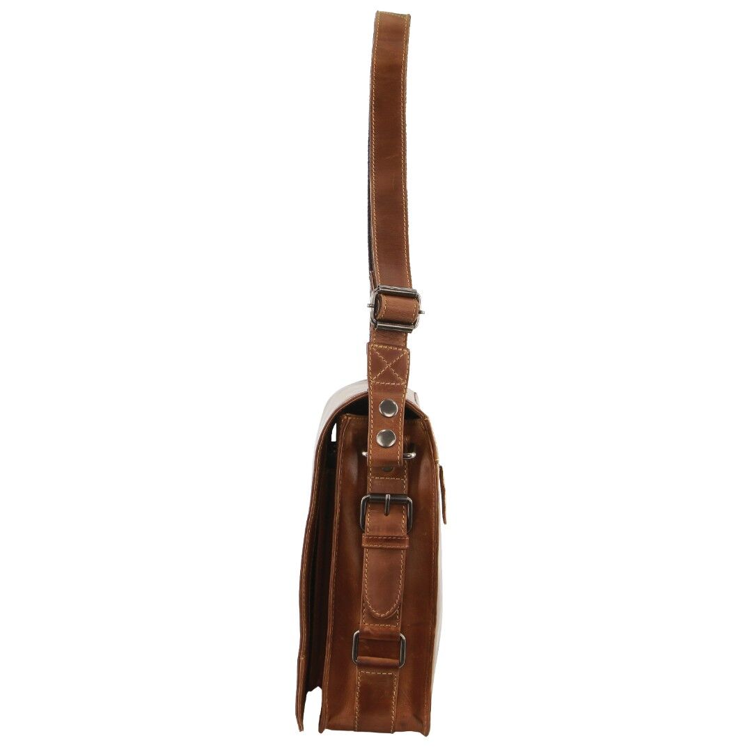 Billy The Kid Mens Genuine Leather Shoulder Bag Western in Cognac 4