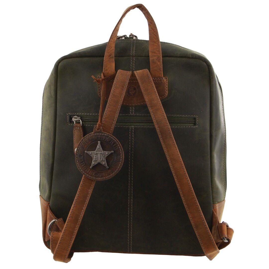 Billy The Kid Olive Leather Western Backpack Bag 3