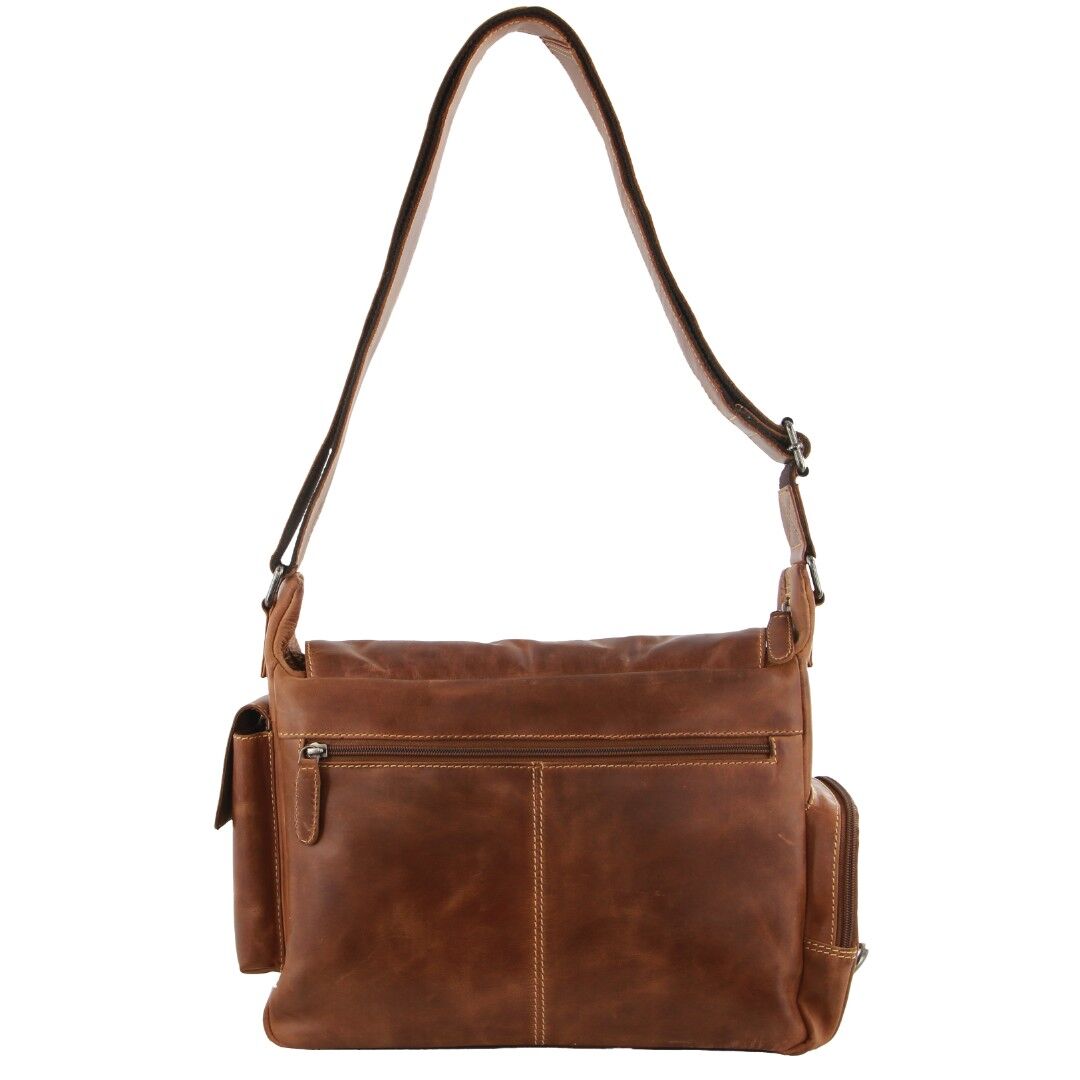 Billy The Kid Men's Genuine Leather Messenger Bag in Cognac 3
