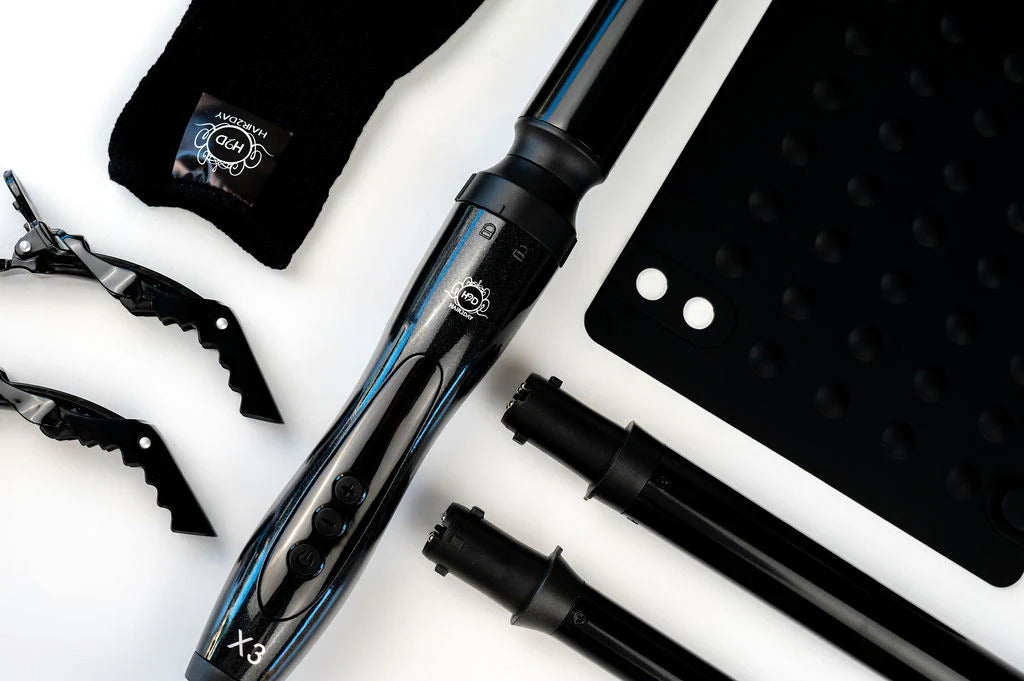 H2D X3 Professional Hair Curling Wand Ceramic Curler Roller - Black 4