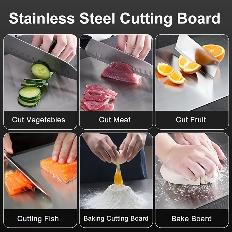 Stainless Titanium Steel Anti-Bacterial Mildew-Proof Cutting Chopping Board 23 x 34cm 6