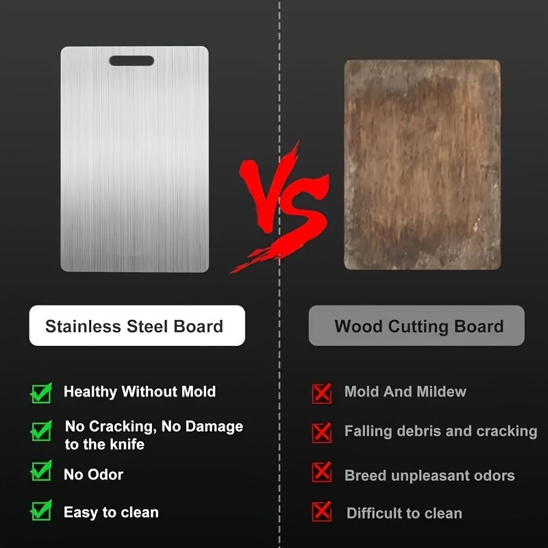 Stainless Titanium Steel Anti-Bacterial Mildew-Proof Cutting Chopping Board 23 x 34cm 8