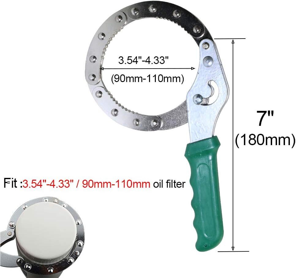 Adjustable Oil Filter Wrench Universal Handcuff Style Remover Tool Spanner Non-Slip 3