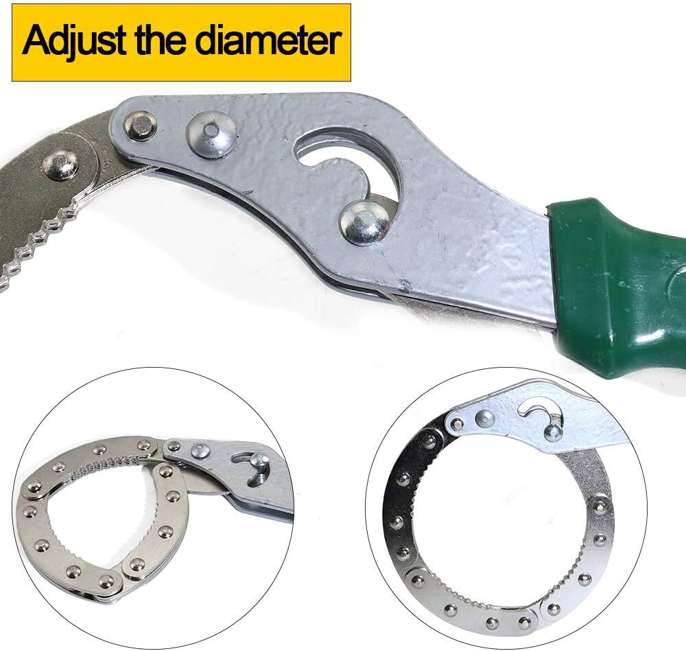 Adjustable Oil Filter Wrench Universal Handcuff Style Remover Tool Spanner Non-Slip 6