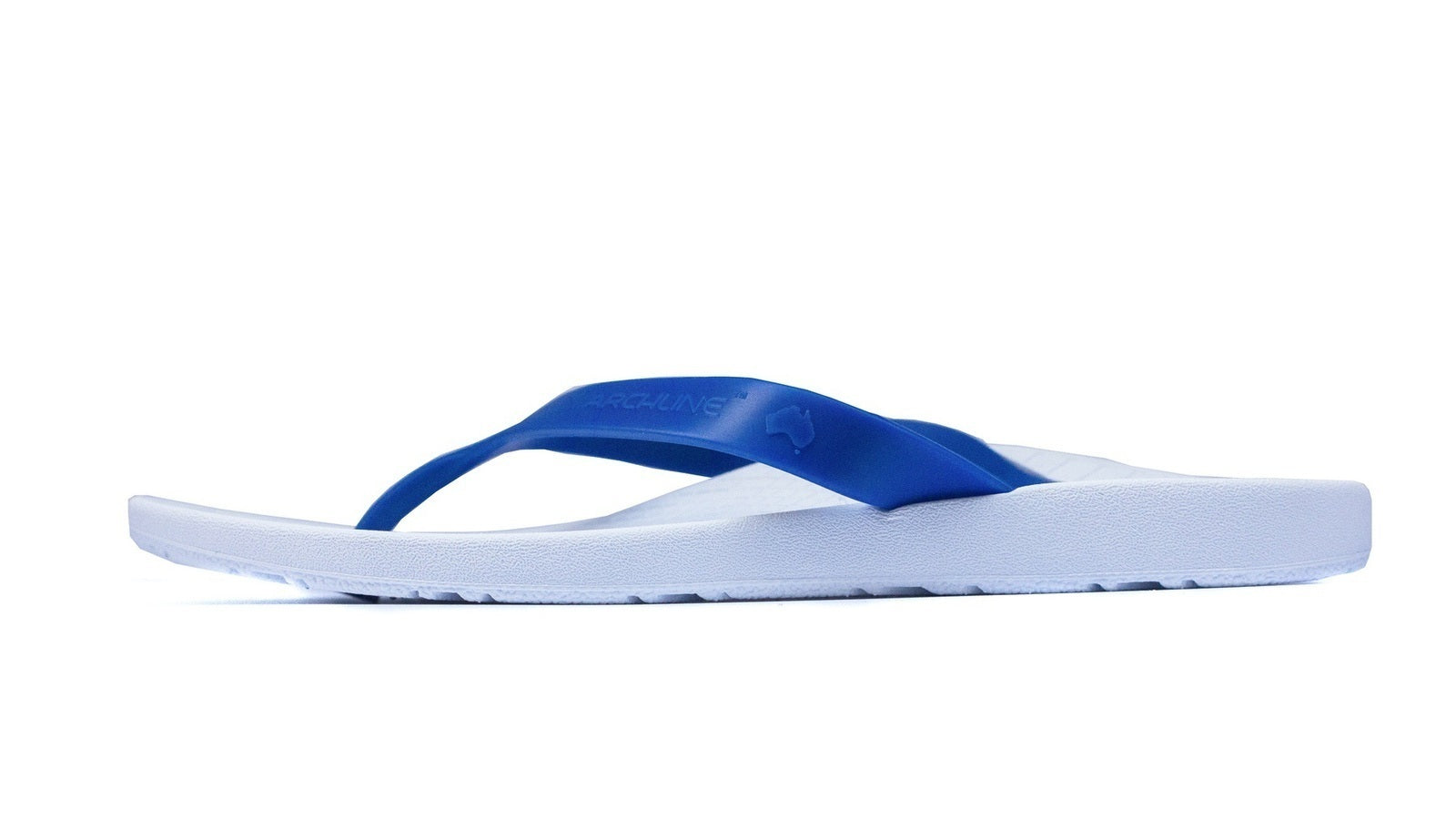 ARCHLINE Flip Flops Orthotic Thongs Arch Support Shoes Footwear - White/Blue - EUR 47 5