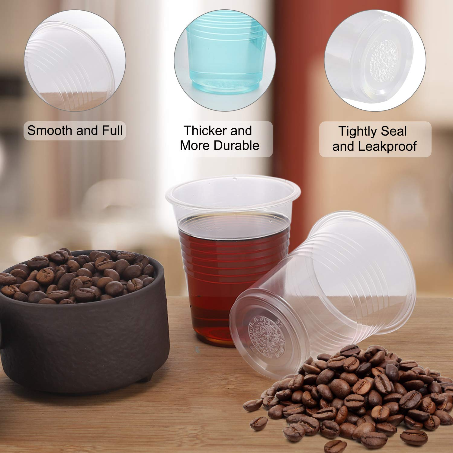 2400x 6oz (180ml) Premium Plastic Clear Cups Extra Strong PET BPA Free 5