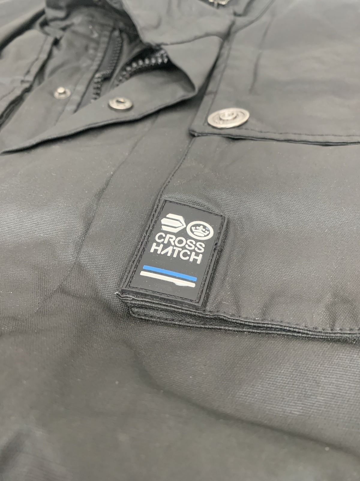 Crosshatch Mens Vinyl Quilted Jacket Warm Winter Joseph Style - Black - Medium 5