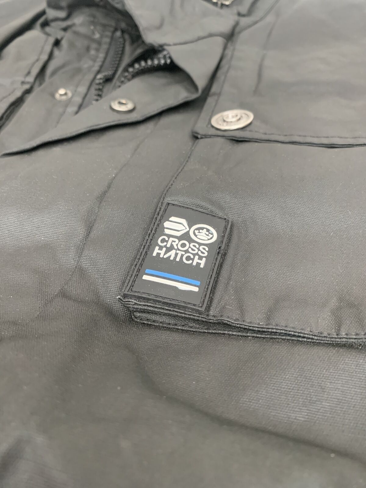 Crosshatch Mens Vinyl Quilted Jacket Warm Winter Joseph Style - Black - Medium 6