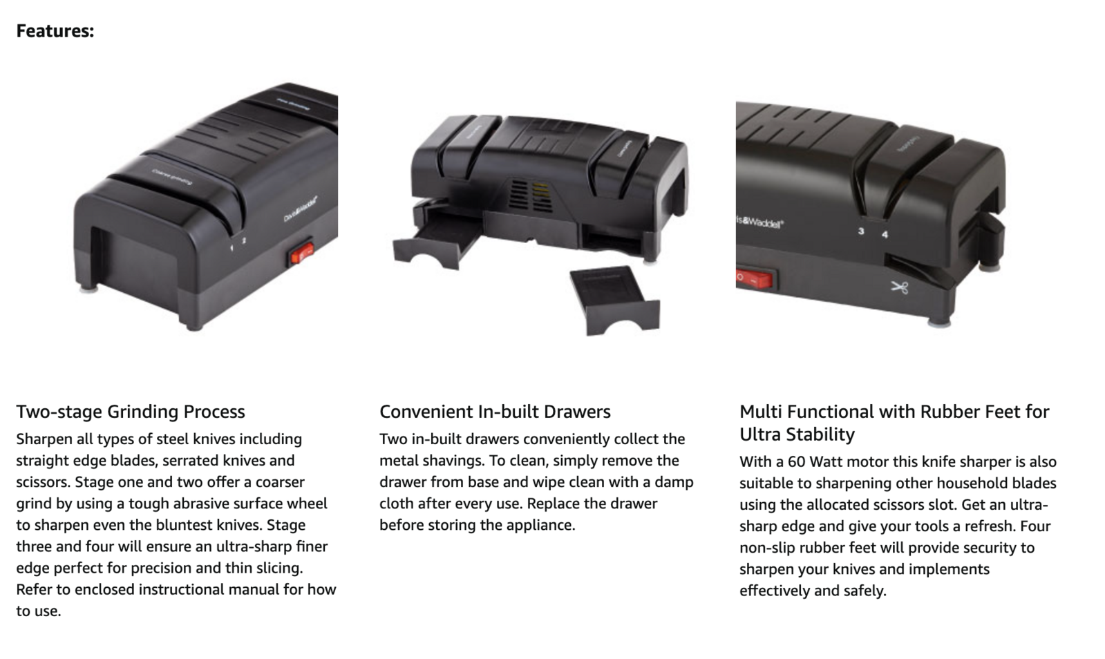 Davis & Waddell Electric Knife Sharpener Knives Scissors Screwdriver Tool Utensil Butcher 9