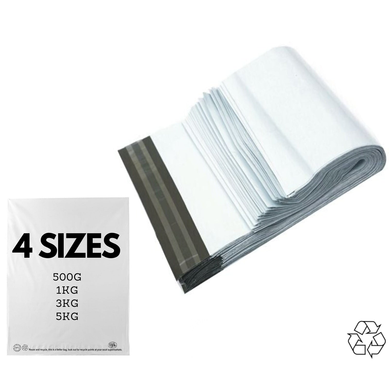Enviro Recycled Courier Satchels Poly Mailer Bag Accredited Self Sealing Shipping - 5kg (510x435x50mm) - 750pcs 6