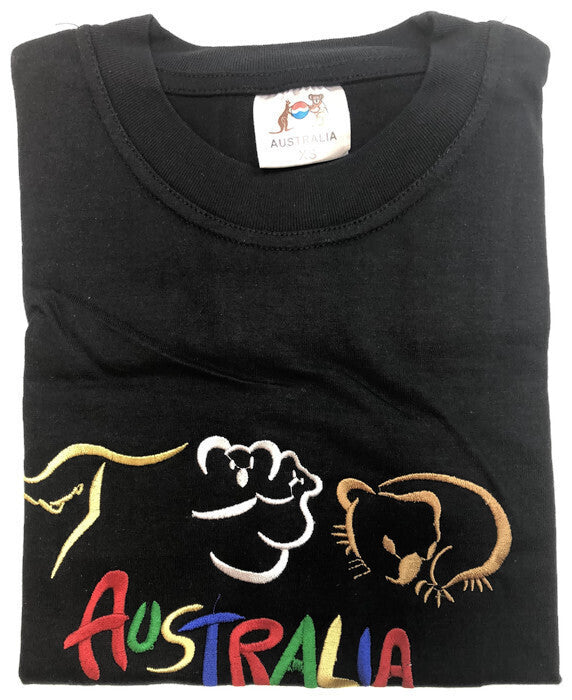 Adult Australia T Shirt Kangaroo Koala 100% Cotton Souvenir Tee Top - Black - XL 4