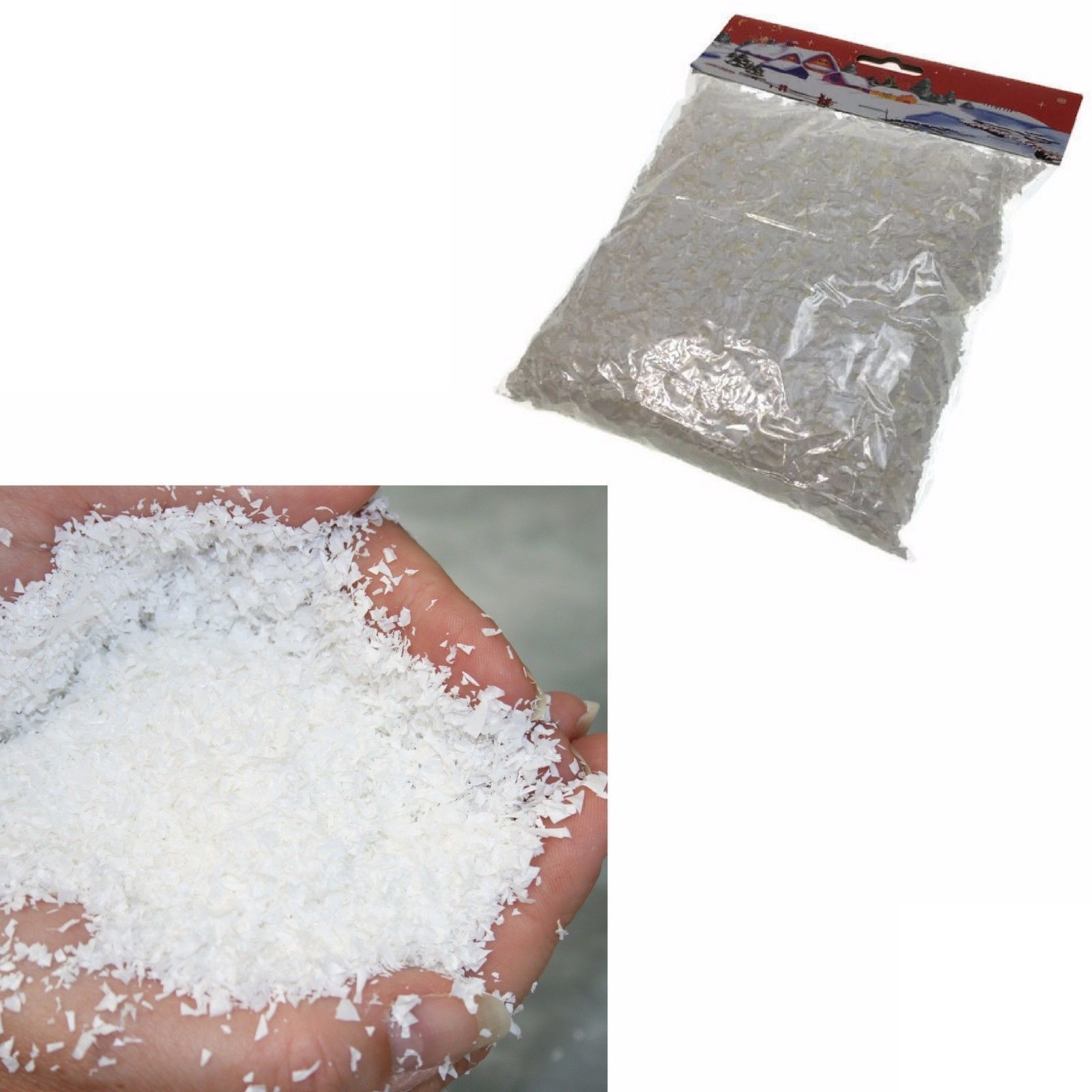 480g FAKE SNOW Christmas White Xmas Frozen Party Snowflakes BULK 8