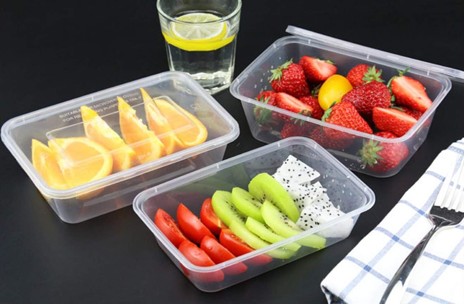 96pcs 2000ml Reusable Food Containers Plastic Meal Prep Storage w/ Lids - BPA Free (246*157*67mm) 5