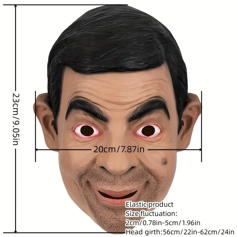Rowan Atkinson Mask Costume Party Celebrity Rubber Latex Mask Halloween Mr. Bean 3