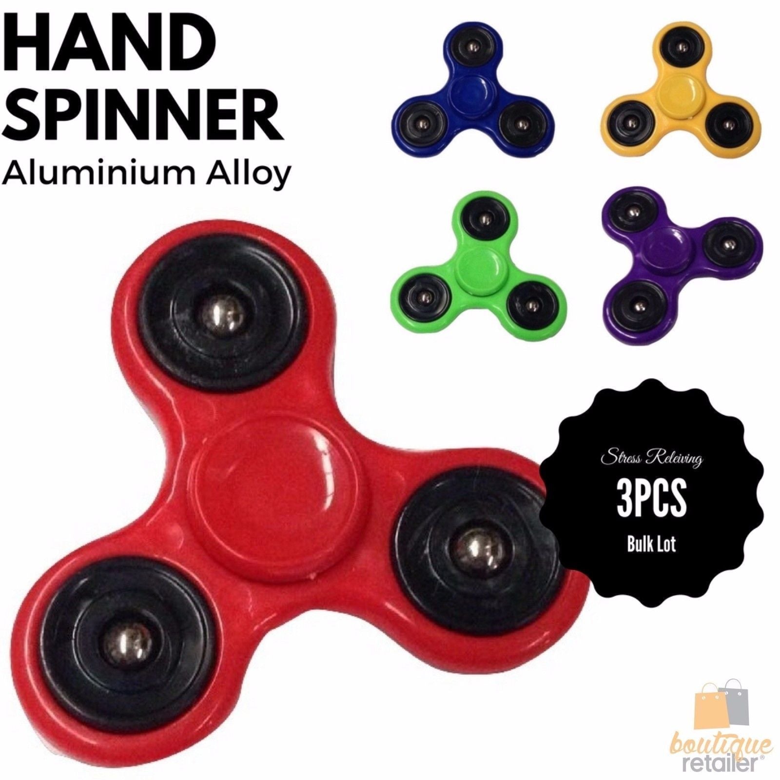 3pcs Fidget Hand Finger Spinner Focus Stress Reliever Toys For Kids Adults 10