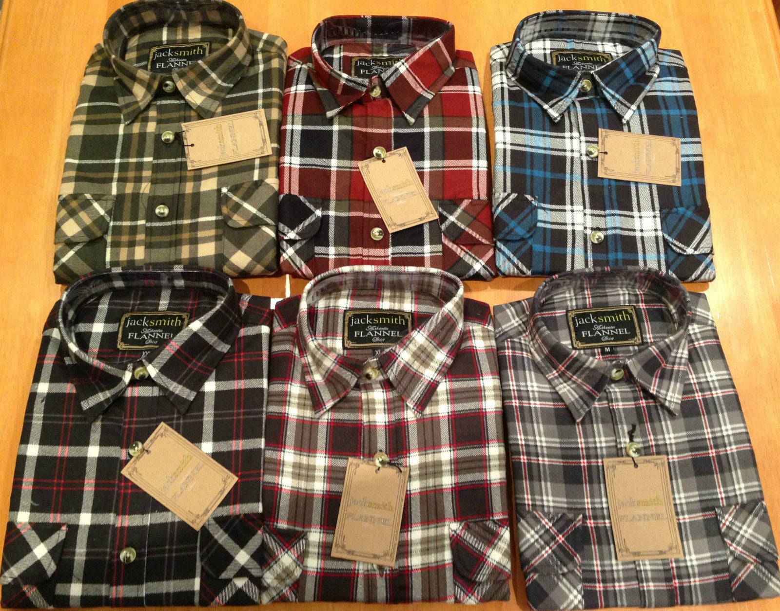 Mens FLANNELETTE SHIRT Check 100% COTTON Flannel Vintage Long Sleeve - 48 (Full Placket) - M 3