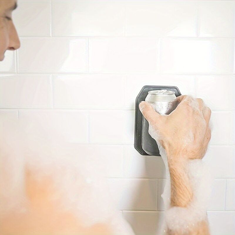 PP Sturdy Hard Plastic Shower Beer Holder Wall Mounted Beverage Can Rack Self Adhesive 3