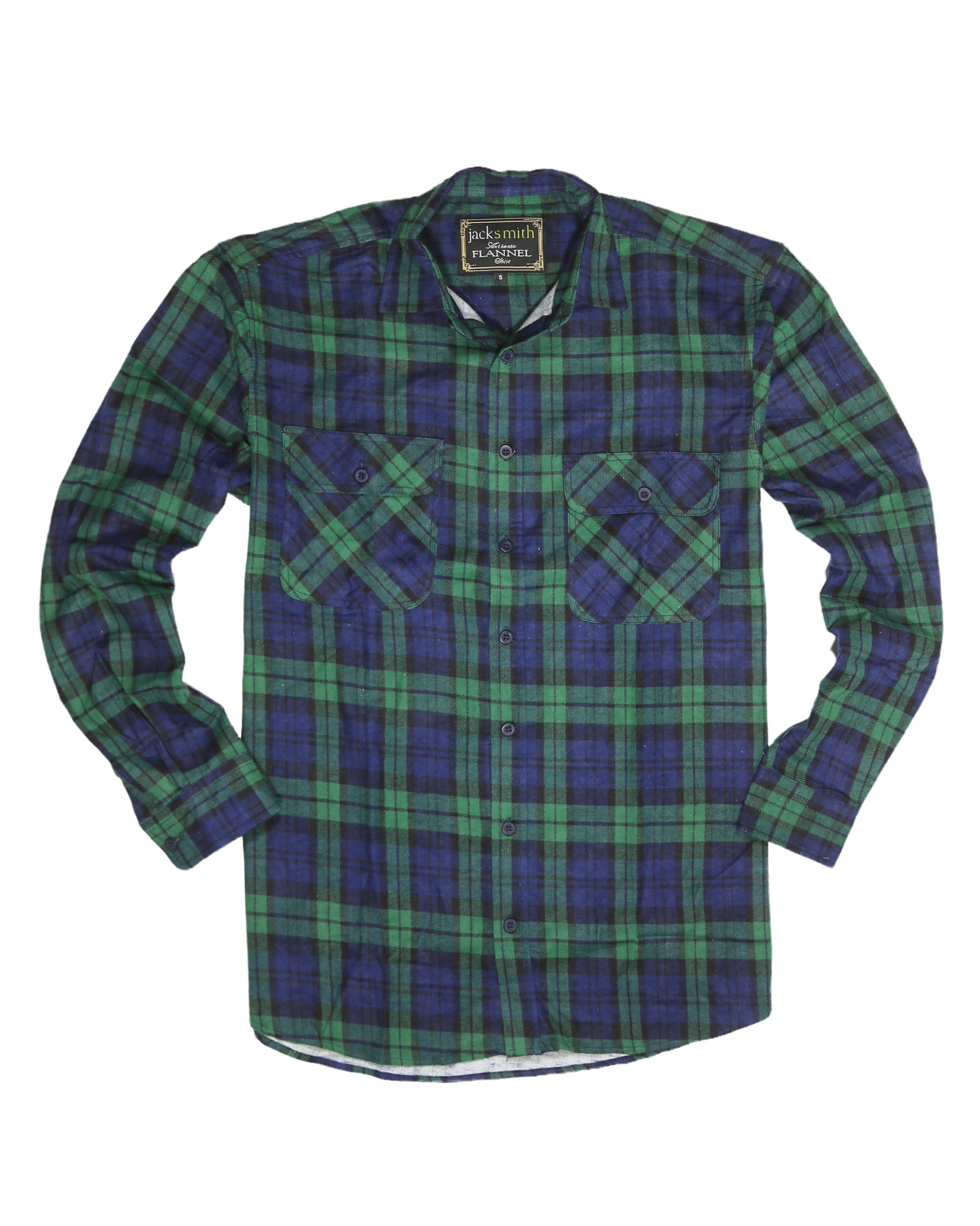Mens Flannelette Long Sleeve Shirt 100% Cotton Check Authentic Flannel - Full Placket - Green - L 6