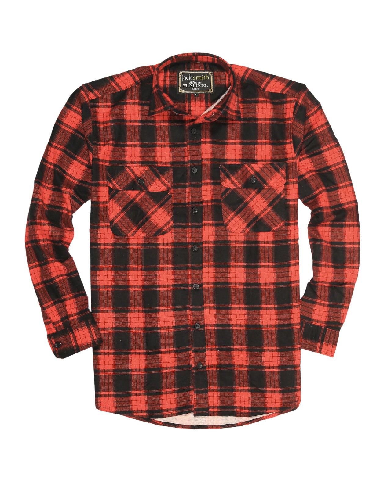 Mens Flannelette Long Sleeve Shirt 100% Cotton Check Authentic Flannel - Full Placket - Red - 4XL 6