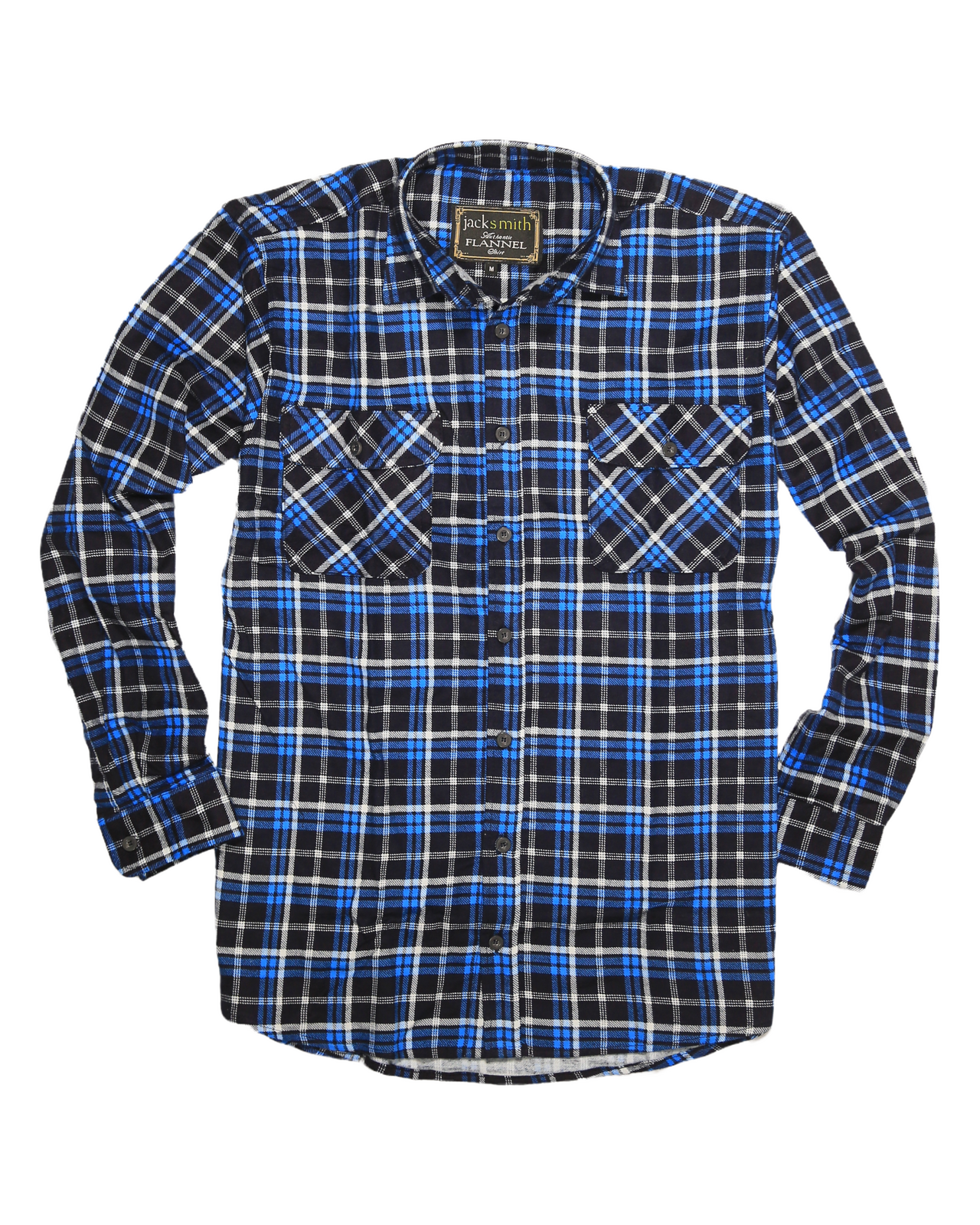 Mens Flannelette Long Sleeve Shirt 100% Cotton Check Authentic Flannel - Full Placket - Turquoise/Black - 3XL 6