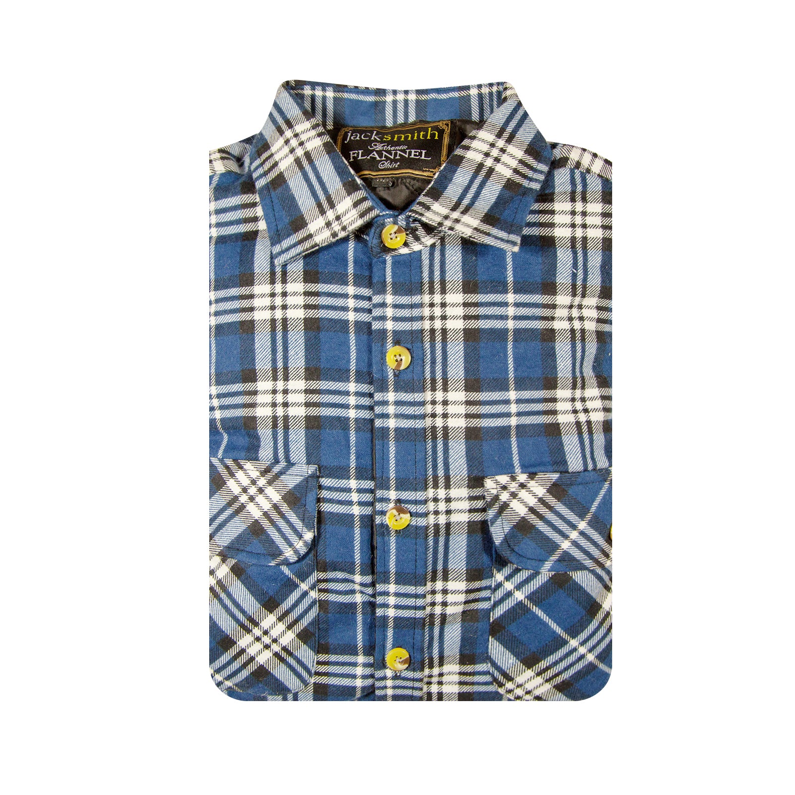 Mens Flannelette Long Sleeve Shirt 100% Cotton Check - Full Placket - Spanish Blue - 6XL 5