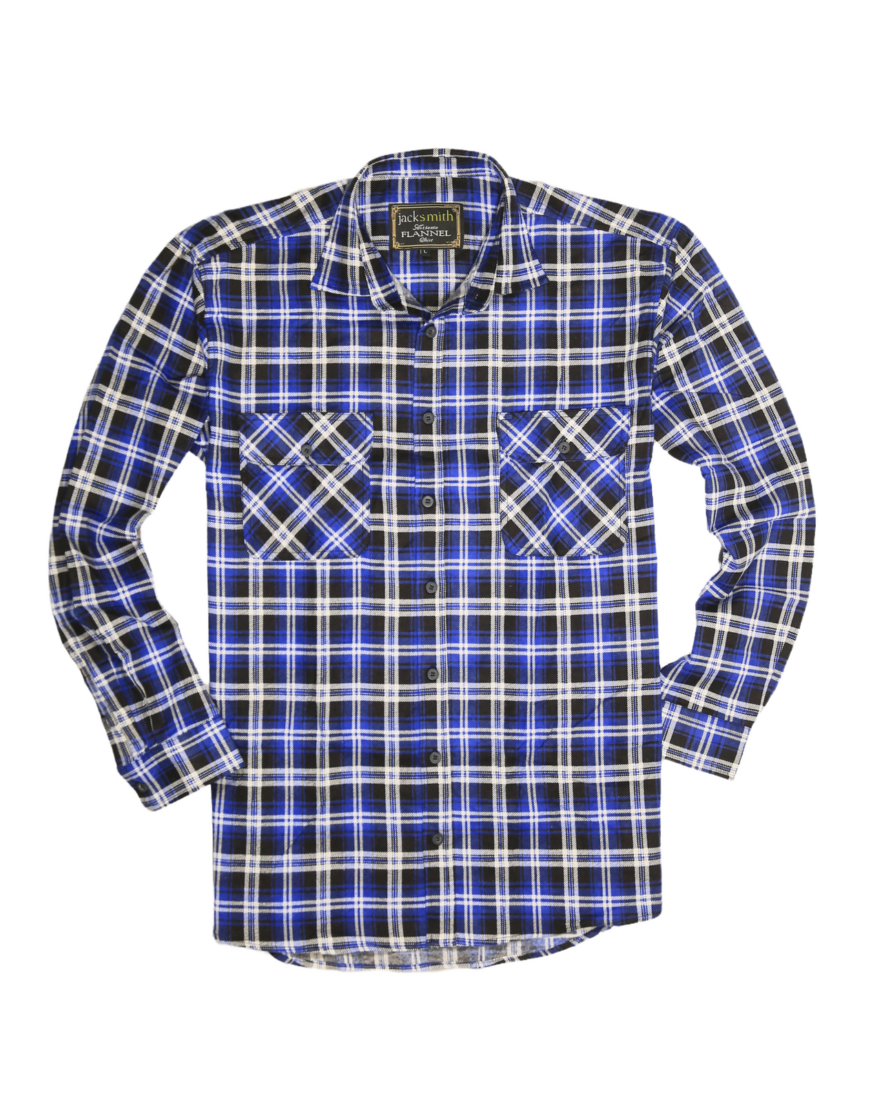 Mens 100% Cotton Flannelette Shirt Long Sleeve Check Authentic Flannel - Denim - 3XL 4