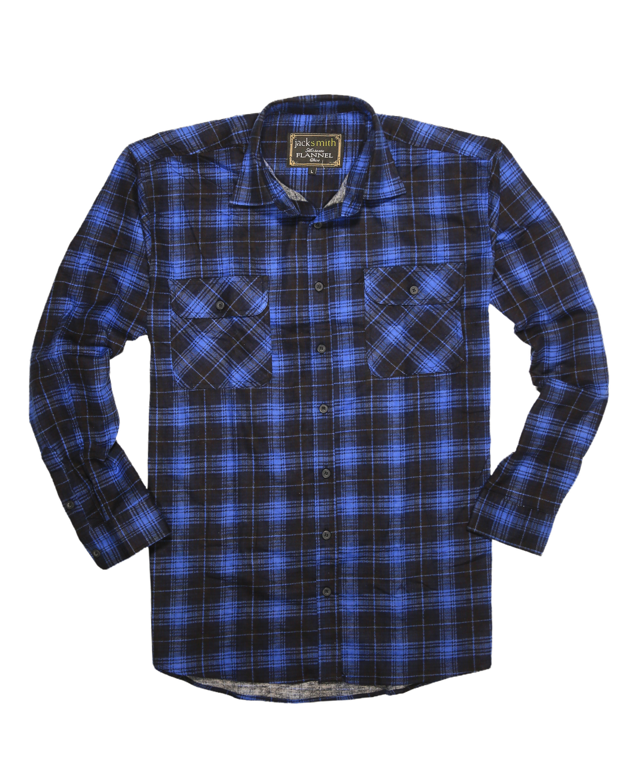 Mens 100% Cotton Flannelette Shirt Long Sleeve Check Authentic Flannel - Blue - XXL 6