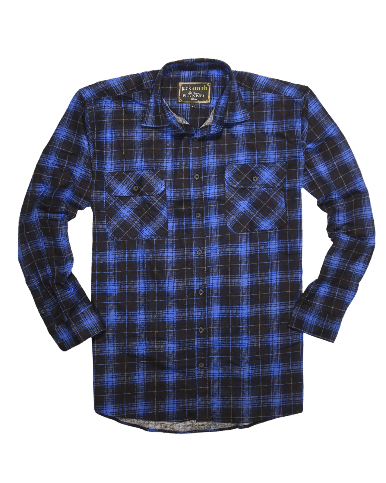 Mens 100% Cotton Flannelette Shirt Long Sleeve Check Authentic Flannel - Blue - L 6