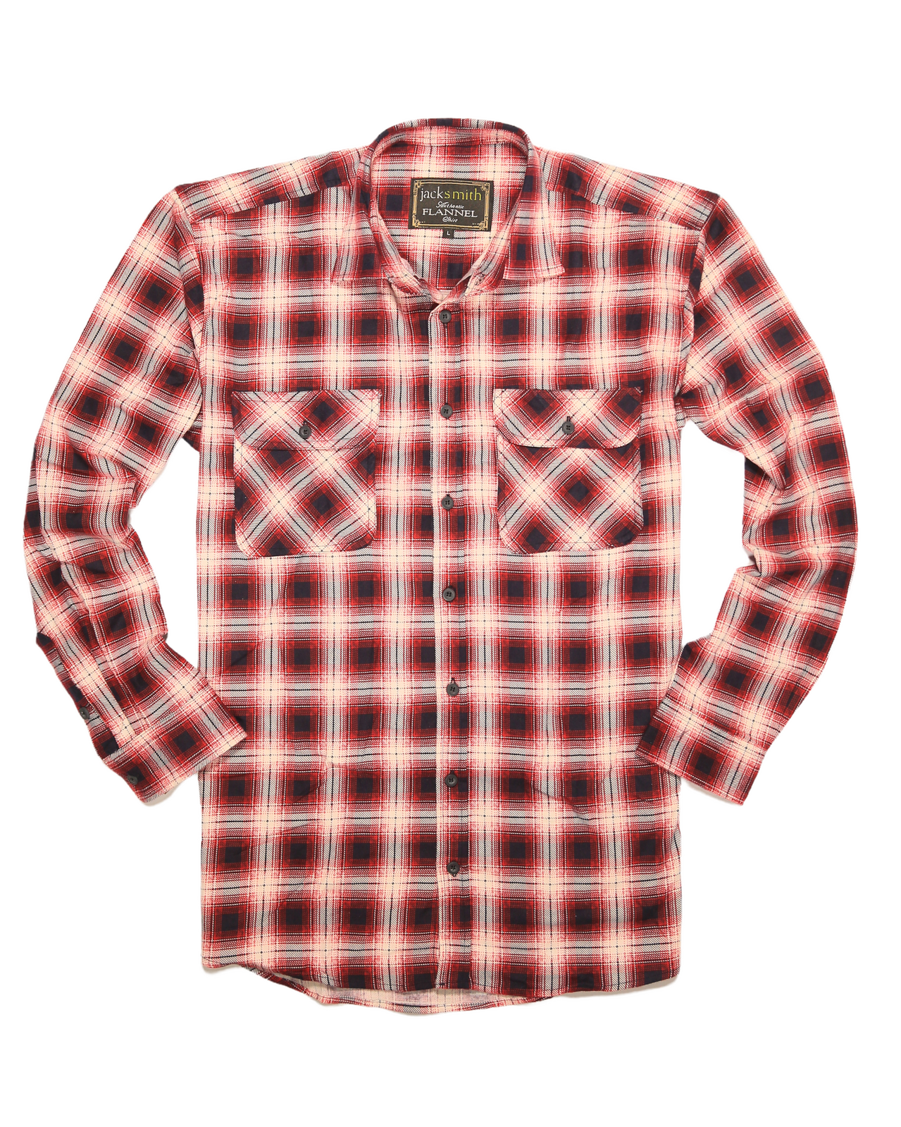 Mens 100% Cotton Flannelette Shirt Long Sleeve Check Authentic Flannel - Red/Navy - 8XL 6
