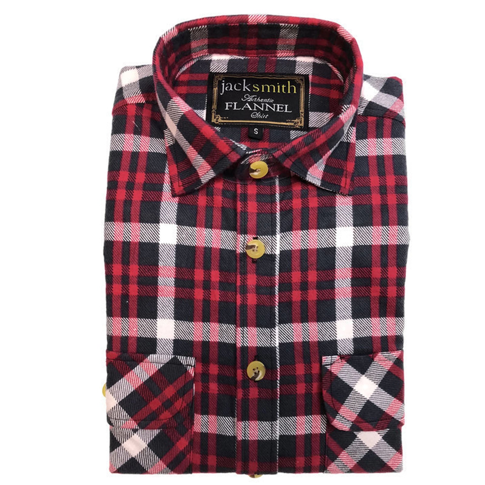 Mens Half Placket Flannelette Long Sleeve Pullover Shirt 100% Cotton Check Authentic Flannel  - White/Blue Denim - S 5