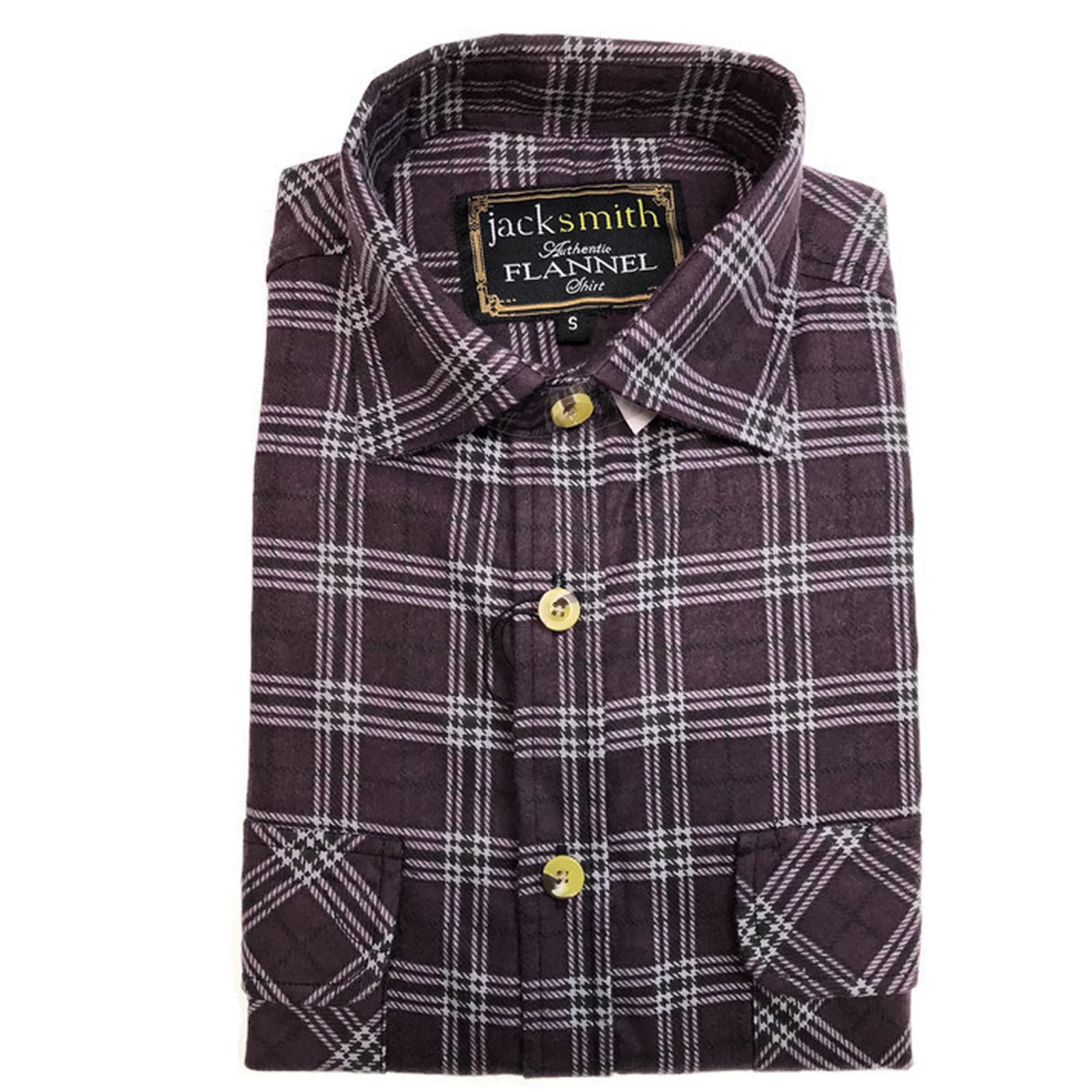 Mens Half Placket Flannelette Long Sleeve Pullover Shirt 100% Cotton Check Authentic Flannel  - White/Blue Denim - S 8