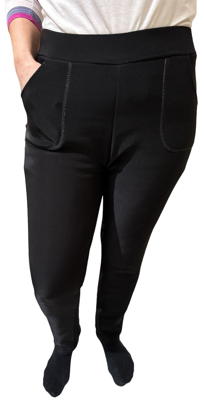 Ladies Fur Lined Thermal Leggings Womens Warm Winter Pants Stretch Skinny Leg - M/L 5