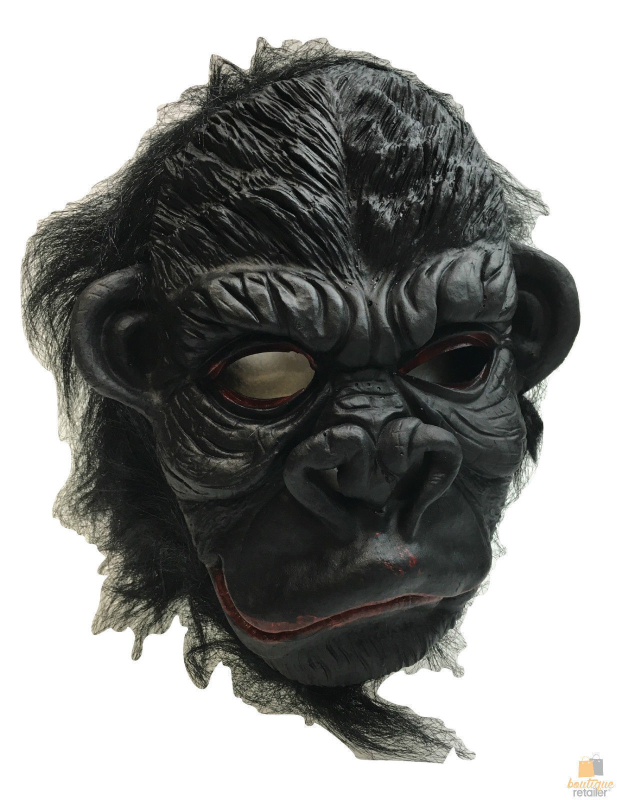 Gorilla Mask Monkey Costume Halloween Animal Ape Chimp with Hair Accessory Latex 5